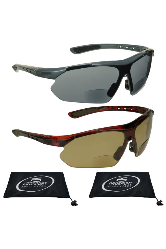 proSPORT BIFOCAL Wrap Around Sport Tinted Sun Reader Gray & Tortoise Men Women