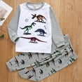 thumbnail image 2 of Utoimkio Toddler Boys Girls Clothes Dinosaur Print Fall Outfits Long Sleeve Pullover Tops & Jogger Pants 2Pcs Sets, 2 of 8
