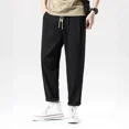 thumbnail image 3 of Pantalones cargo para hombre, pantalones harén, lápiz, negros, para trekking, de licra, baratos, informales, de talla grande, Y2k, nuevos, holgados, vintage, 3 of 5