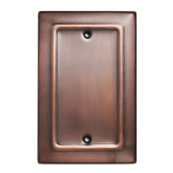 Monarch Abode Antique Copper Architectural Blank Decorative Wall Plate Switch Plate Outlet Cover, 1 Gang