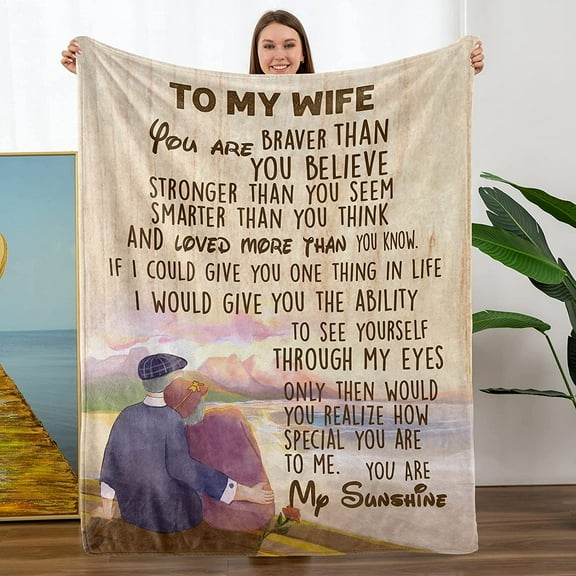 Wife Gifts from Husband, Gifts for Wife, Wedding Anniversary Romantic Gifts for Wife, Christmas Valentines Birthday Gifts for Her, Wife Blanket