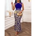 thumbnail image 6 of Royal Blue Leopard Print Sequin Mermaid Dress With Cut-Out Back, Elegant Evening Gown, 6 of 7