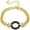 Black, variant on Gold Plated Trendy Cuban, Curb Link Micro Pave Infinity Loop Bracelet, Multi-Color