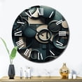 thumbnail image 3 of Designart "Fragmented Forms Teal Abstraction" Cubism Oversized Wall Clock, 3 of 5