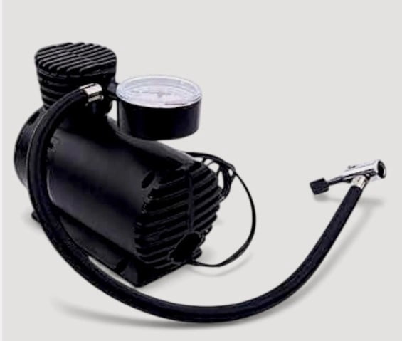 Brookstone Automotive Tire Inflator Mini Air Compressor, 12V Portable Air Pump, 300 PSI, Black