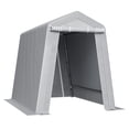 thumbnail image 3 of VEVOR Outdoor Storage Shed, 6 x 8 ft Portable Storage Tent with 2 Roll-up Doors & Vents, Waterproof Canopy Shed Shelter, Heavy Duty Frame, Patio Garage Carport for Motorcycle, Lawn Mower, Bike, Grey, 3 of 9