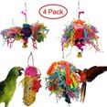 thumbnail image 1 of Paquete de 4 juguetes trituradores de pájaros, juguetes para masticar loros pequeños, jaula para loros, juguete colgante para pájaros pequeños, periquitos, loros, agapornis, cacatúas, 1 of 5