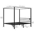 thumbnail image 2 of Dextrus Four Poster Modern King Size Canopy Bed Frame , No Box Spring Needed,Black, 2 of 5