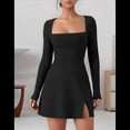 thumbnail image 2 of Vestido con Escote Cuadrado, Color Negro, Talla L, 2 of 7