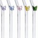thumbnail image 2 of 5 Pcs Reusable Glass Straws,Colorful Butterfly on Clear Straws with Design Shatter Bent Drinking Str, 2 of 5
