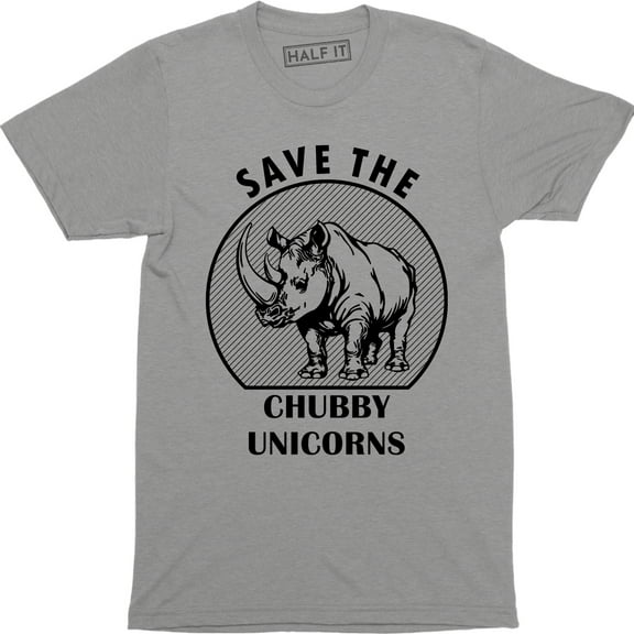 Save The Chubby Unicorns Funny Rhino With A Play On Unicorn Parody T-Shirt