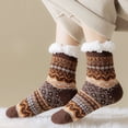 thumbnail image 6 of Nestiefly Fuzzy Slipper Socks for Women with Grip Dots, Non Slip Cozy Winter Gifts | Plush Sherpa Lining, Stretch Knit Coffee, 6 of 7