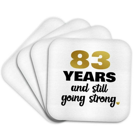 3drose, 83rd Birthday Still Going Strong 83 Bday Gift, Set of 4 Coasters - Soft