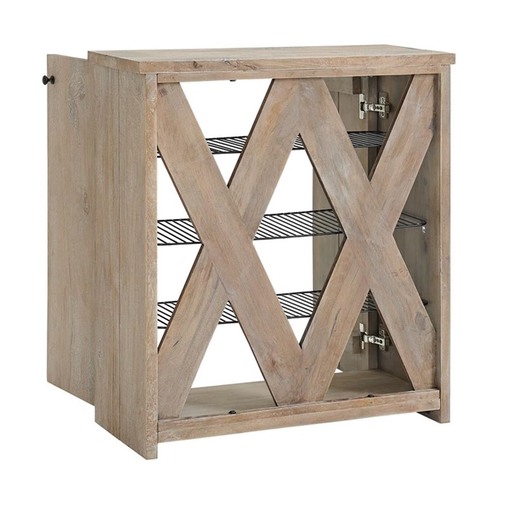 Alaterre Furniture Castleton Mango Wood 31"W Shoe Cubbie Cabinet, Driftwood