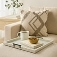 thumbnail image 7 of Benjara Yela Decorative Tray- 27x27 Square with Black Handles- Light Gray, 7 of 7