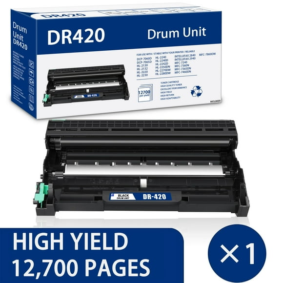 DR420 Black Drum Unit Compatible for Brother DR 420 DR-420 (1 Pack Drum) for MFC-7360N MFC-7365DN Printers