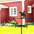 thumbnail image 1 of Veleta negra para montar a caballo, accesorios de veleta de Metal, regalo, indicador de dirección del viento para granja, jardín, cabaña al aire libre, 1 of 8