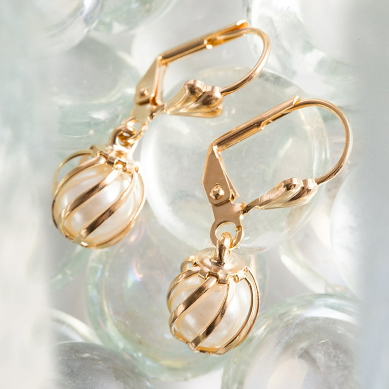 Cage earrings hotsell for pearls