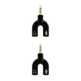 thumbnail image 1 of sweethay Divisor de audio de 3,5 mm Tipo U Interfaz de conector estéreo 2 en 1 Convertidor de sonido Auriculares Altavoces Accesorios para tabletas negro negro 2piezas, 1 of 5