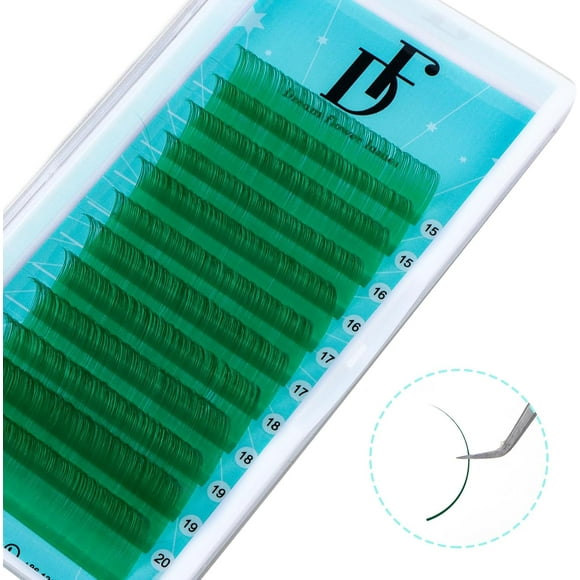 shiyou-Green Lash Extension Volume Eyelashes Extensions 0.05 D 8-15mm Lash Tray Individual lash Extensions Classic Lash Extensions Soft Matte Black Single Lashes for Professional Salon Use