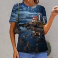 thumbnail image 6 of Lighthouse Sunrise Coast Scenery Pale Blue Tan T Shirts Basic T-Shirt Short Sleeve Ladies Tee Shirt Summer Graphic Clothing, 6 of 6