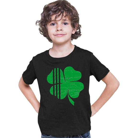 Youth Distressed Shamrock St. Patrick's Day Irish Pride T-Shirt