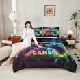 thumbnail image 4 of Homewish Gradient Gamepads Bedding Comforter Set 2pcs for Kids Children Boys,Abstract Ombre Gamer Twin Comforter Sets Microfiber,Video Game Breathable Bedding Set,Super Cozy Room Decor,Reversible, 4 of 8