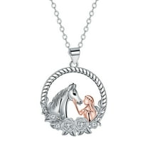 RYNSITO Horse Necklace for Women Sterling Silver Horse Pendant Necklace Horse Gift for Women Daughter