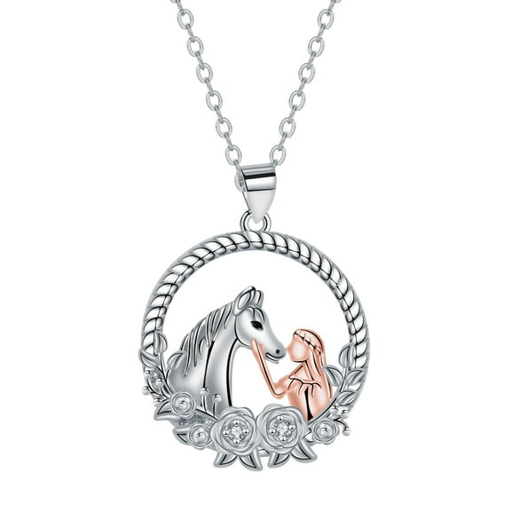 RYNSITO Horse Necklace for Women Sterling Silver Horse Pendant Necklace Horse Gift for Women Daughter
