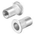 thumbnail image 1 of Unique Bargains #8-32 Écrous à Rivet en Alliage d'Aluminium Tête Plate Filetée Argent 100 Pcs, 1 of 5