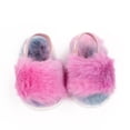 thumbnail image 3 of Baby Girls Warm Fuzzy Slipper Plush Sandals Soft Sole Faux Fur Flats Toddler Prewalker Slipper Elastic Back Strap, 3 of 9