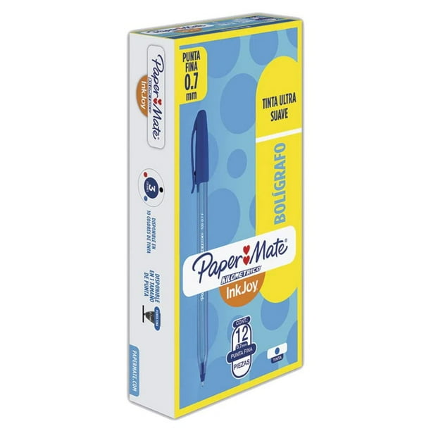 Boligrafo Paper Mate Kilometrico Azul Caja Con 12 pzas Punto fino Unisex