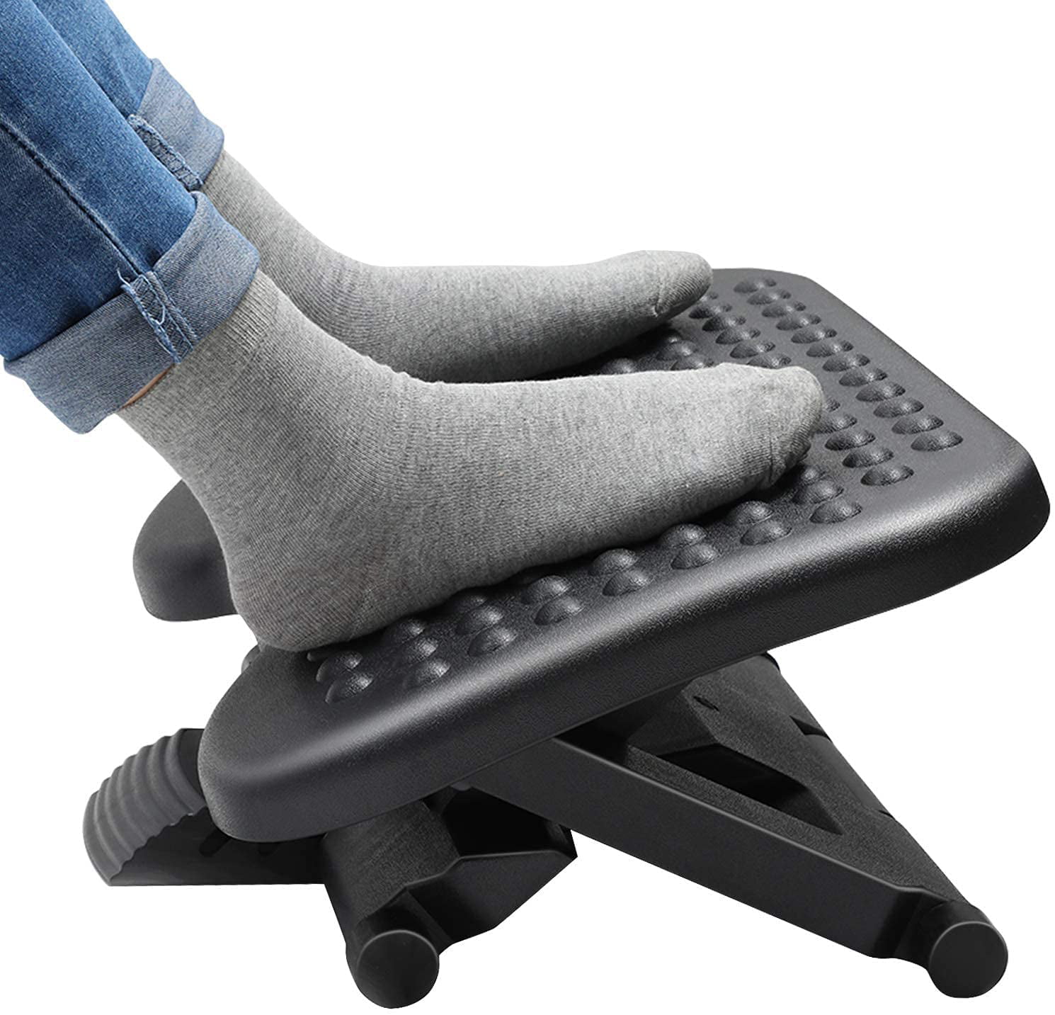 3 Adjustable Heights Under Desk Footrest, Improves Posture and Blood Circulation, Hold Up to 400lbs