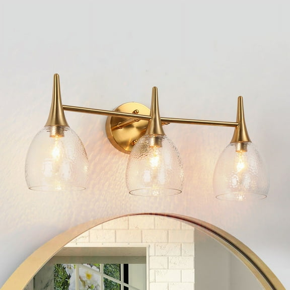 LNC Cymerlarity 21.5-in 3-Light Polished Gold LED Modern/Contemporary Vanity Light