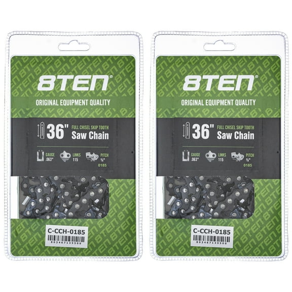 Chisel Skip Tooth Chainsaw Chain 36 inch .063 3/8 115DL for Husqvarna 2 Pack 810-CCC2307H