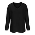 thumbnail image 7 of 2 Piece Outfits for Women Long Sleeve Knit Sweater Top and Wide Leg Pants Ribbed Lounge Matching Set Fall Winter Black L, 7 of 7