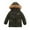 Army Green, variant on KAUOD Boys Cargo Puffer Parka Coats Winter Waterproof Faux-F𝐮r Hood Ski Jackets Kids Toddler Padded Warm Windproof Outwear