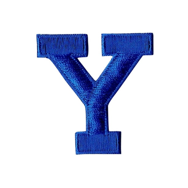 Alphabet Letter Y Color Royal Blue 2" Block Style Iron On