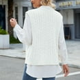 thumbnail image 6 of Qetyuw Cable Knitted Sweater for Women Chunky Sleeveless V Neck Sweaters Vests Solid Color Casual Loose Fit Pullover Jumpers, 6 of 6