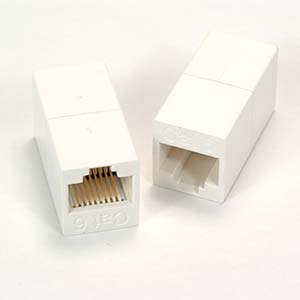 ACCL Cat.6 RJ45 Inline Coupler White, 2 Pack