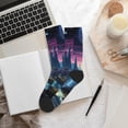 thumbnail image 6 of Pofeuu Fantasy Landscape Starry Night Print Crew Socks, Adult Running Hiking Socks for Youth and Adult, 6 of 7