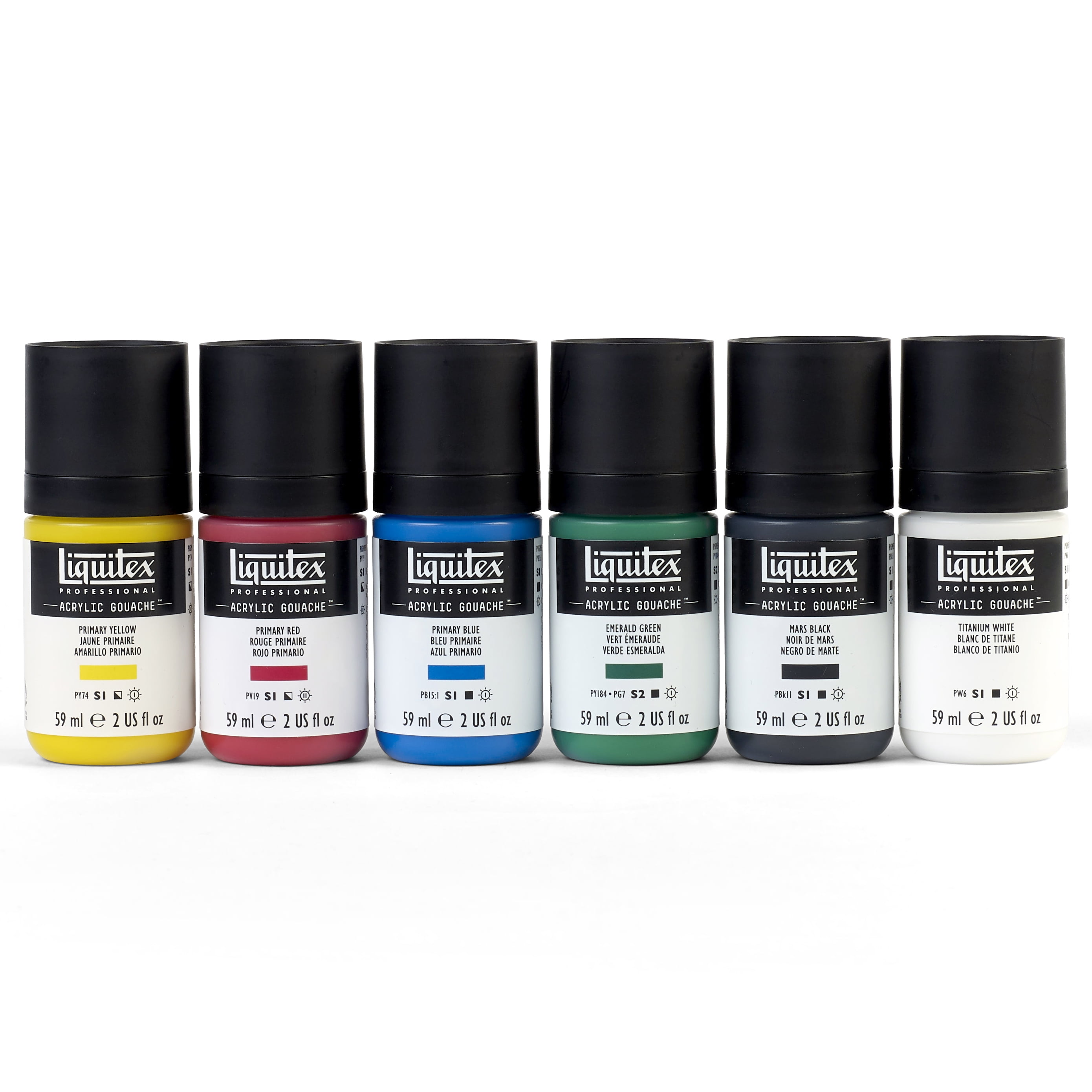 Liquitex Professional Acrylic Gouache, Set, 6-Colors, 59ml, Primaries