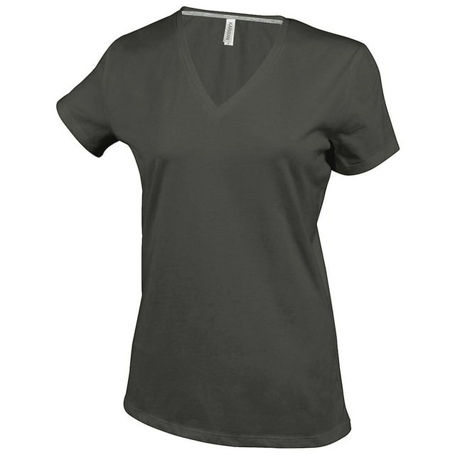 Kariban T-Shirt à Manches Courtes Col en V pour Femmes