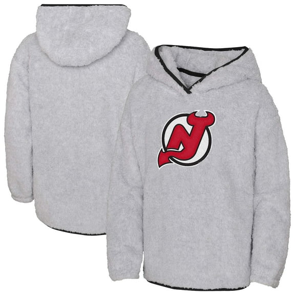 Girls Youth Gray New Jersey Devils Ultimate Teddy Fleece Pullover Hoodie