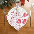 thumbnail image 2 of Dreamtimes Valentine's Day Love Heart Cloth Napkins Set of 4, Oversized Washable Reusable Polyester Dinner Table Napkins for Family, Restaurant, Party Decor, 20"x 20", 2 of 7