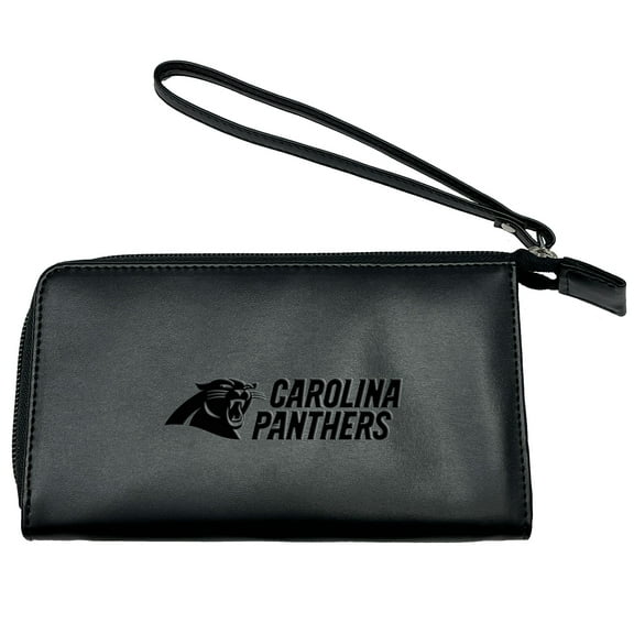 Black Carolina Panthers Cell Phone Wristlet Wallet
