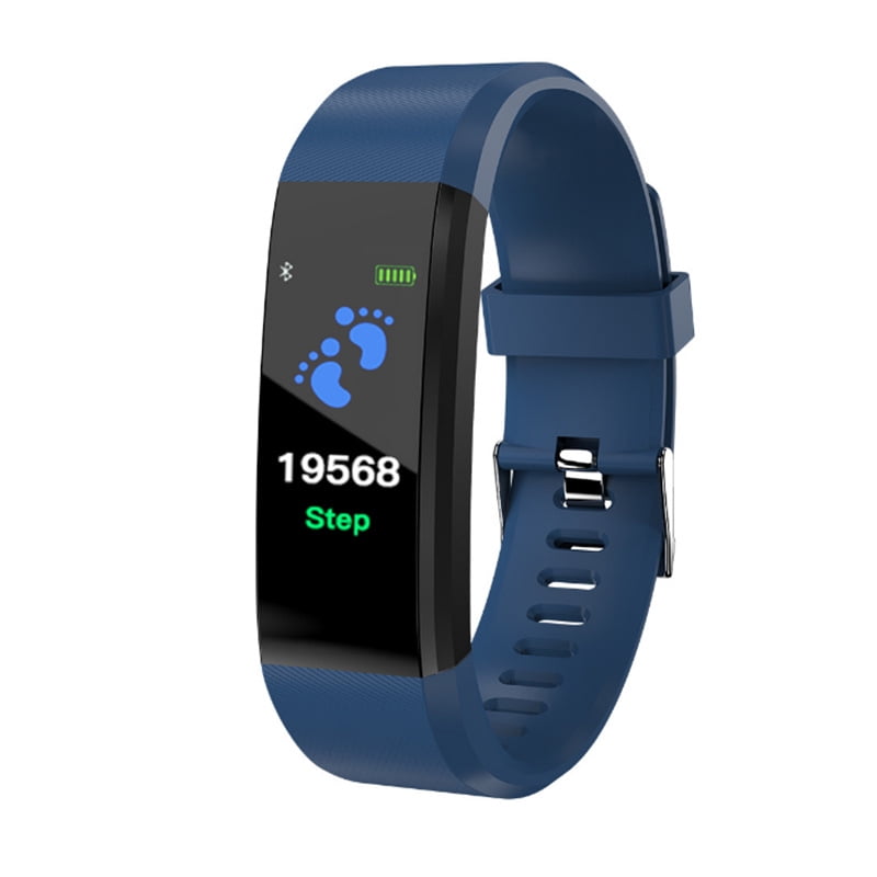 Fitness Tracker, Activity Tracker Watch with Heart Rate Monitor, Waterproof Smart Fitness Band with Step Counter, Calorie Counter, Pedometer Watch for Women and Men-Blue