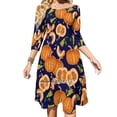 thumbnail image 1 of Vestido elegante y dulce con estampado de calabaza para mujer, estilo coreano kawaii, con cuello cuadrado, para el día de Acción de Gracias y Halloween, 1 of 6