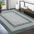 thumbnail image 2 of ZACOO 8' x 10' Farmhouse Throw Rugs Machine Washable Rug Braided Print Floor Cover Indoor Non Slip Throw Carpet Grey, 2 of 7
