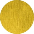 thumbnail image 1 of Ahgly Company Indoor Round Solid Yellow Modern Area Rugs, 5' Round, 1 of 4